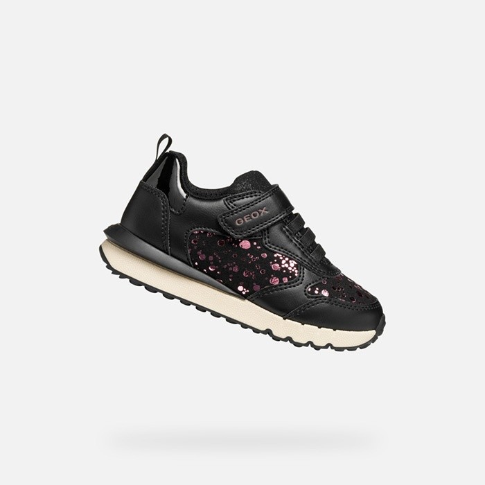 Klettschuhe FASTICS M&Auml;DCHEN Schwarz/Violett | GEOX