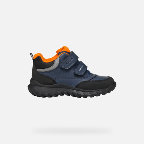 Waterproof ankle boots SIMBYOS ABX BOY Blue/Orange - image number 1 | GEOX