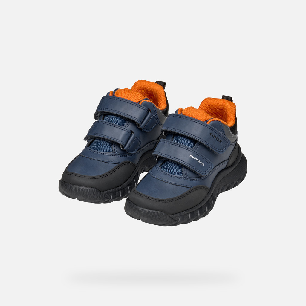 Waterproof ankle boots SIMBYOS ABX BOY Blue/Orange - image number 7 | GEOX