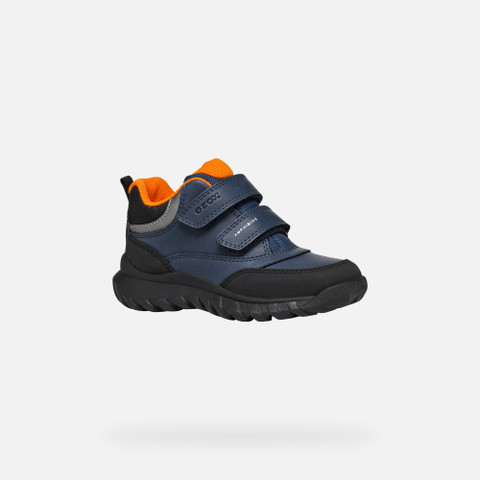 Waterproof ankle boots SIMBYOS ABX BOY Blue/Orange - image number 2 | GEOX