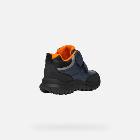 Waterproof ankle boots SIMBYOS ABX BOY Blue/Orange - image number 4 | GEOX
