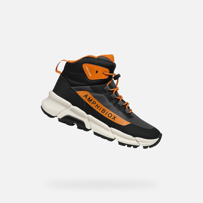 Zapatillas altas FLEXYPER PLUS ABX NIÑO Gris oscuro/Naranja oscuro | GEOX