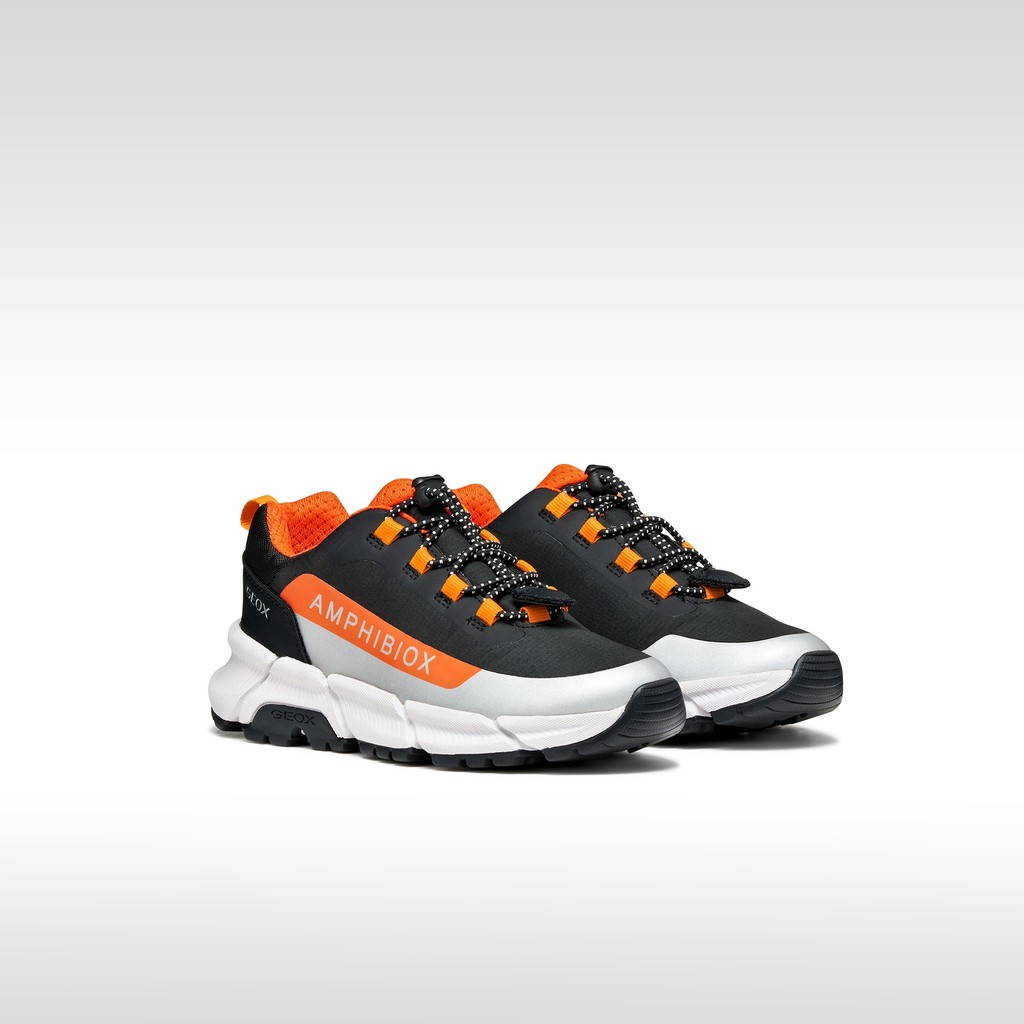 Sneakers impermeabili FLEXYPER PLUS ABX BAMBINO Nero/Arancione - image number 1 | GEOX