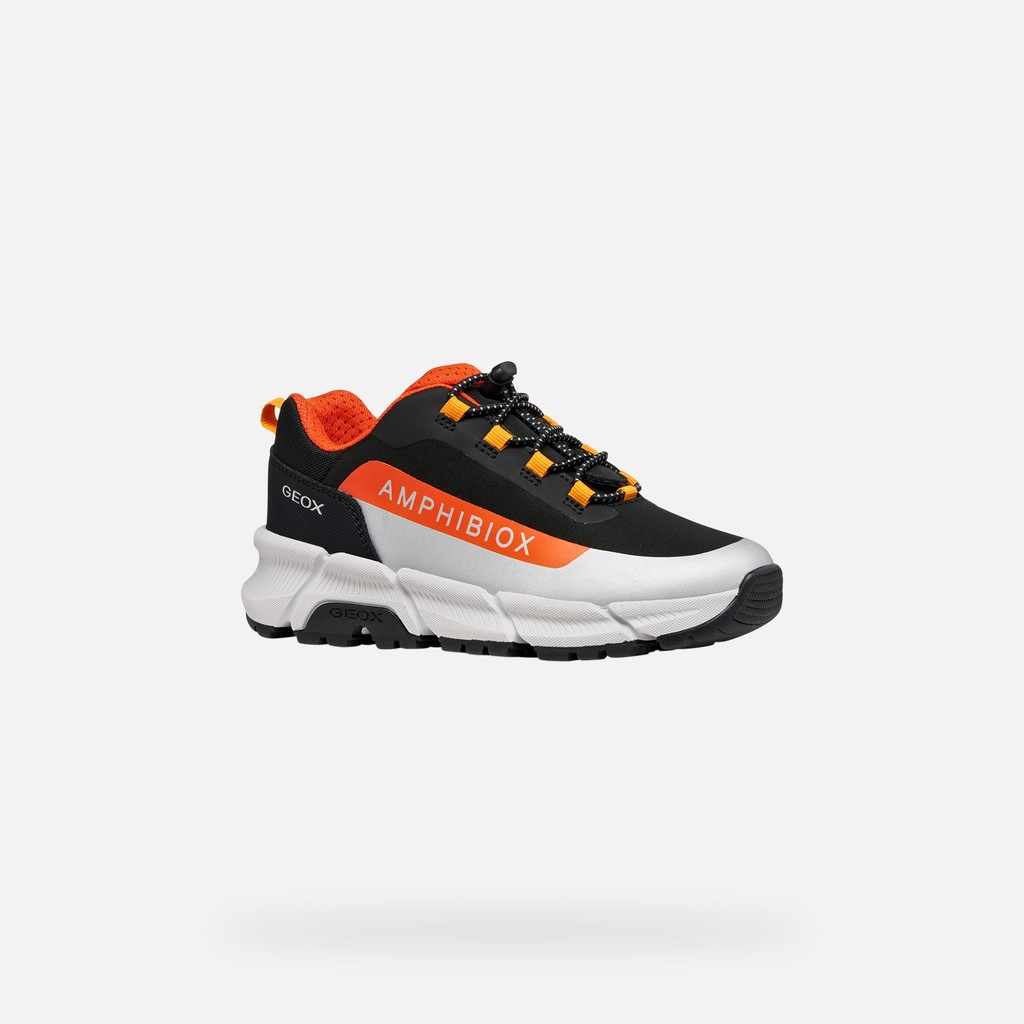 Waterproof trainers FLEXYPER PLUS ABX BOY Black/Orange - image number 2 | GEOX