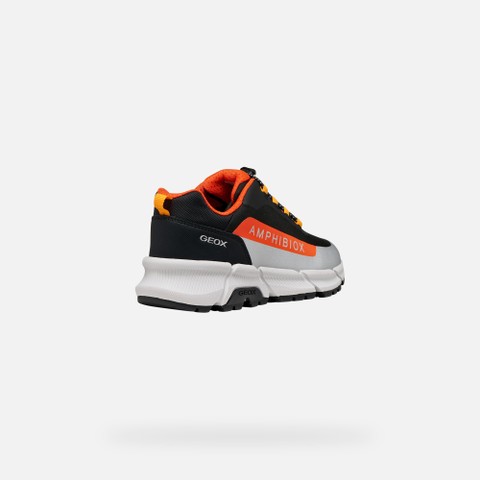 Waterproof trainers FLEXYPER PLUS ABX BOY Black/Orange - image number 4 | GEOX
