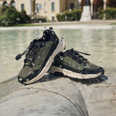 Baskets l&eacute;g&egrave;res et amorties FLEXYPER PLUS ABX GAR&Ccedil;ON Vert militaire/Noir - image number 12 | GEOX