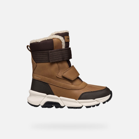 Mid calf boots FLEXYPER PLUS ABX BOY Tobacco/Coffee - image number 1 | GEOX