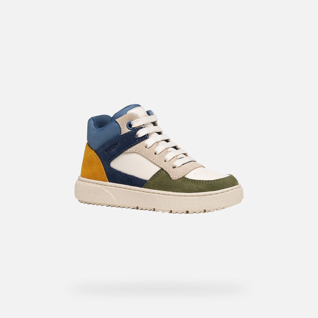 Hohe Sneakers THELEVEN JUNGE Hellelfenbein/Avioblau - image number 2 | GEOX