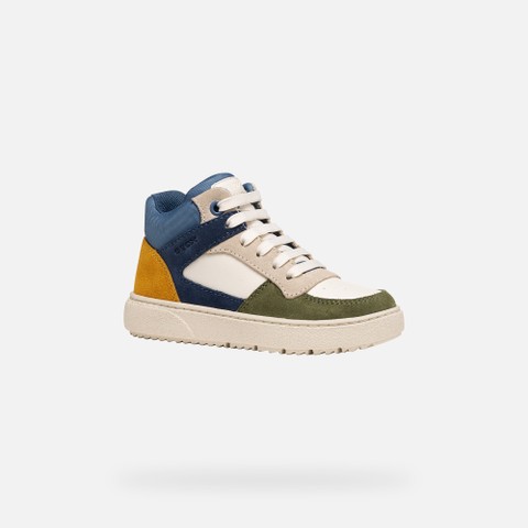 Hohe Sneakers THELEVEN JUNGE Hellelfenbein/Avioblau - image number 2 | GEOX