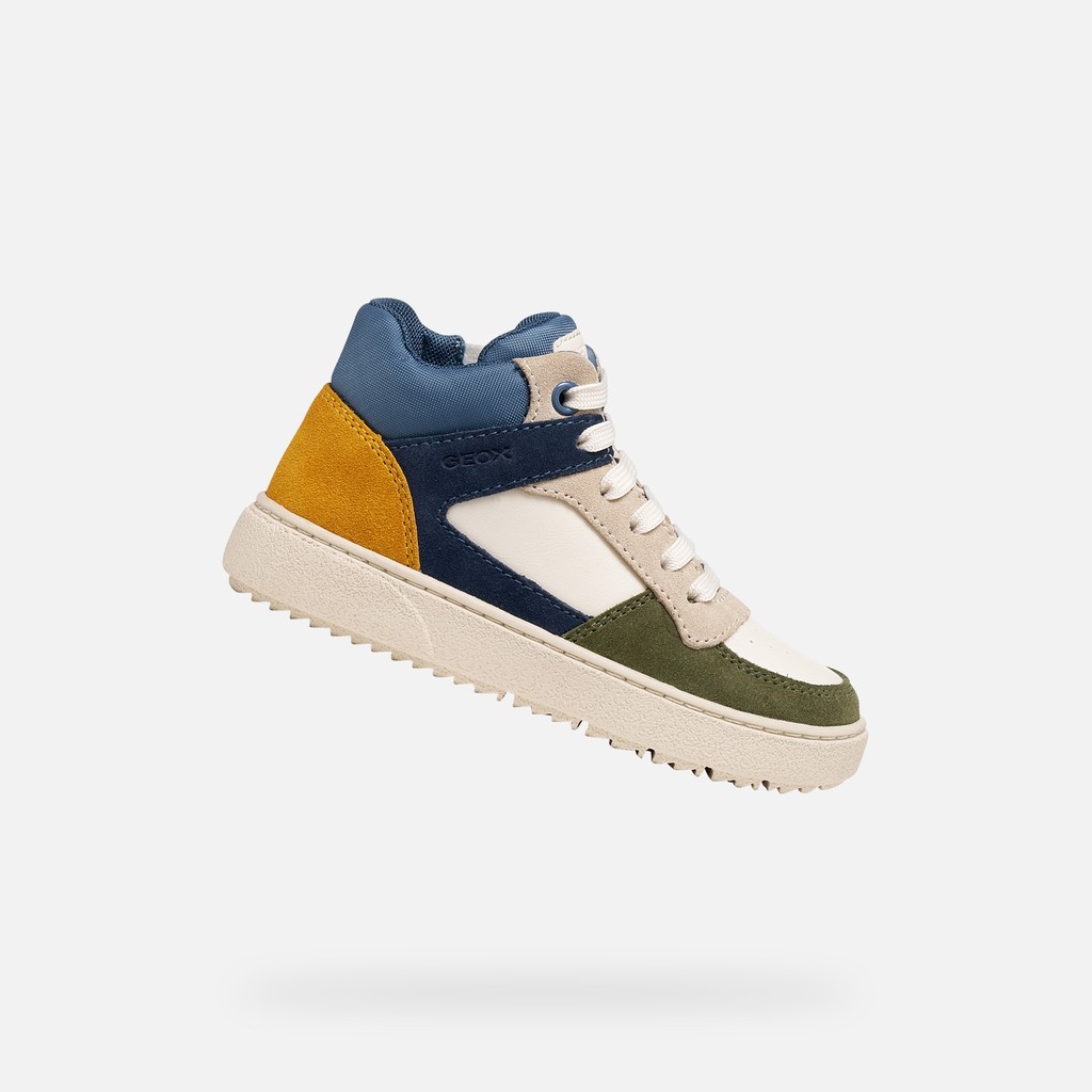 Hohe Sneakers THELEVEN JUNGE Hellelfenbein/Avioblau - image number 0 | GEOX