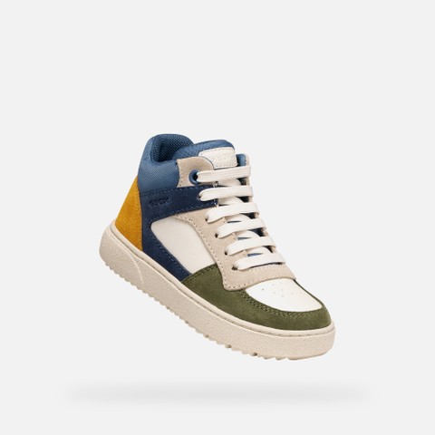Hohe Sneakers THELEVEN JUNGE Hellelfenbein/Avioblau - image number 4 | GEOX
