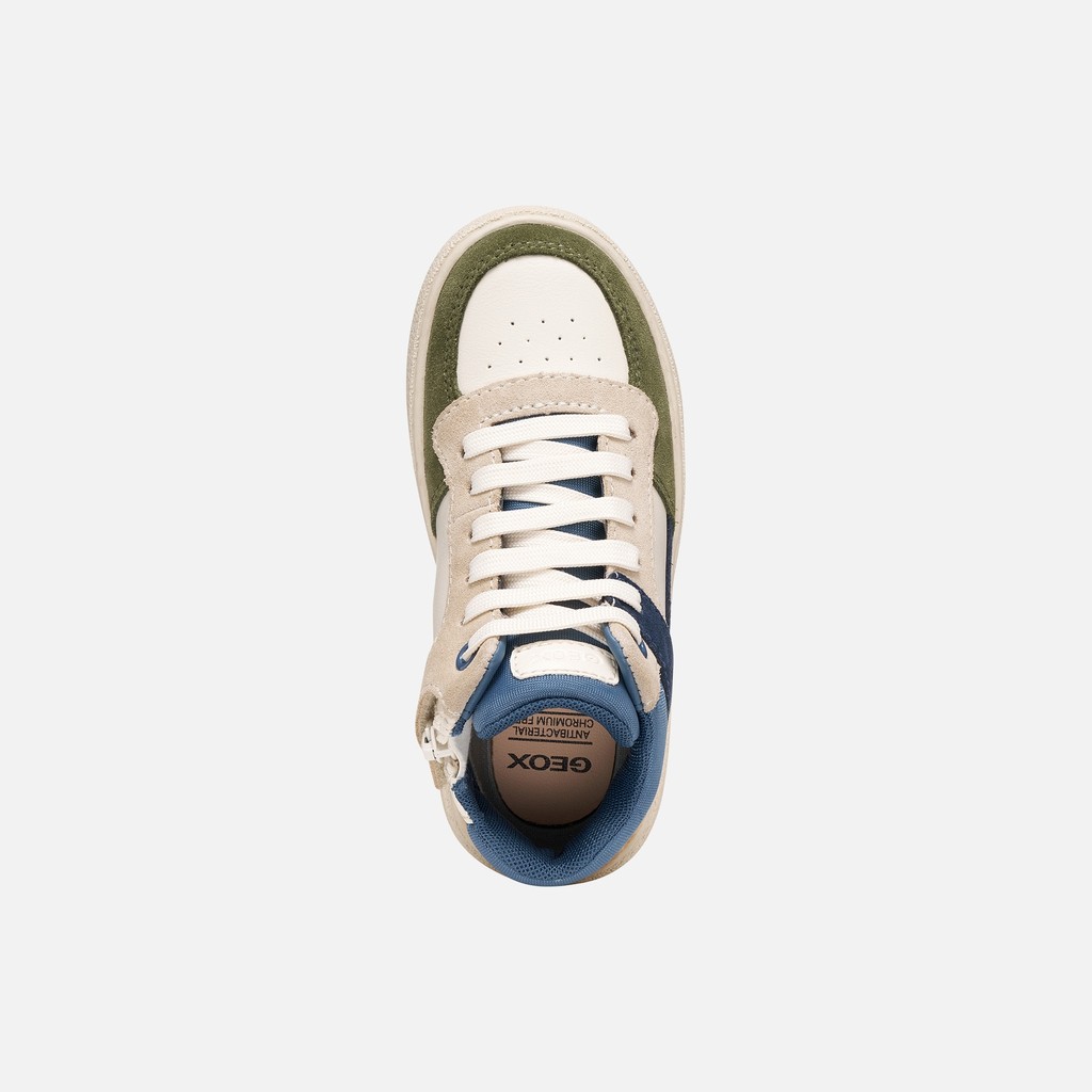 Hohe Sneakers THELEVEN JUNGE Hellelfenbein/Avioblau - image number 5 | GEOX