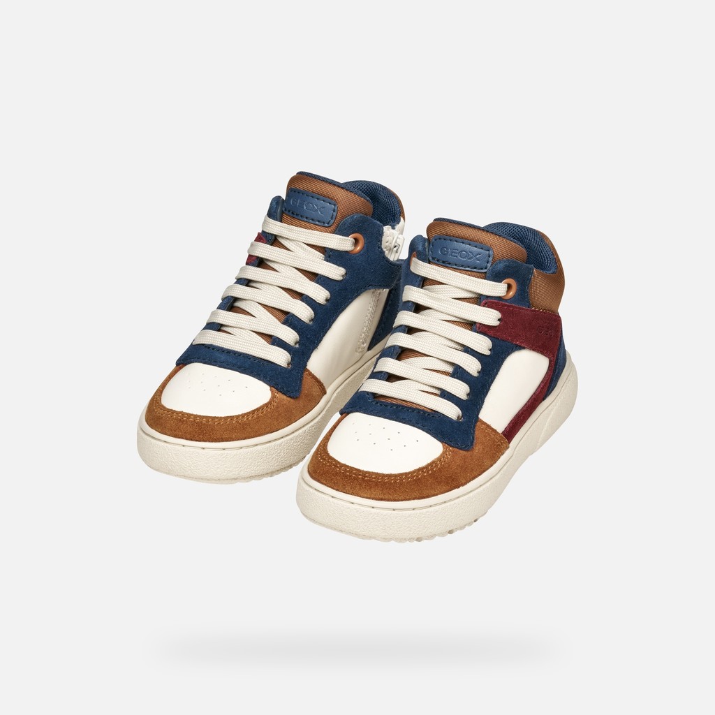 High top sneakers THELEVEN BOY Light ivory/Light brown - image number 7 | GEOX