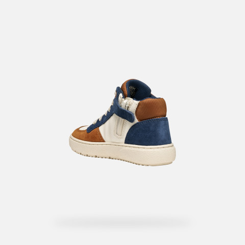 High top sneakers THELEVEN BOY Light ivory/Light brown - image number 3 | GEOX
