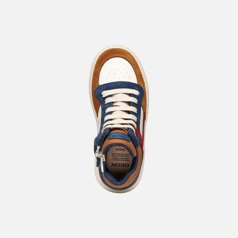 High top sneakers THELEVEN BOY Light ivory/Light brown - image number 5 | GEOX