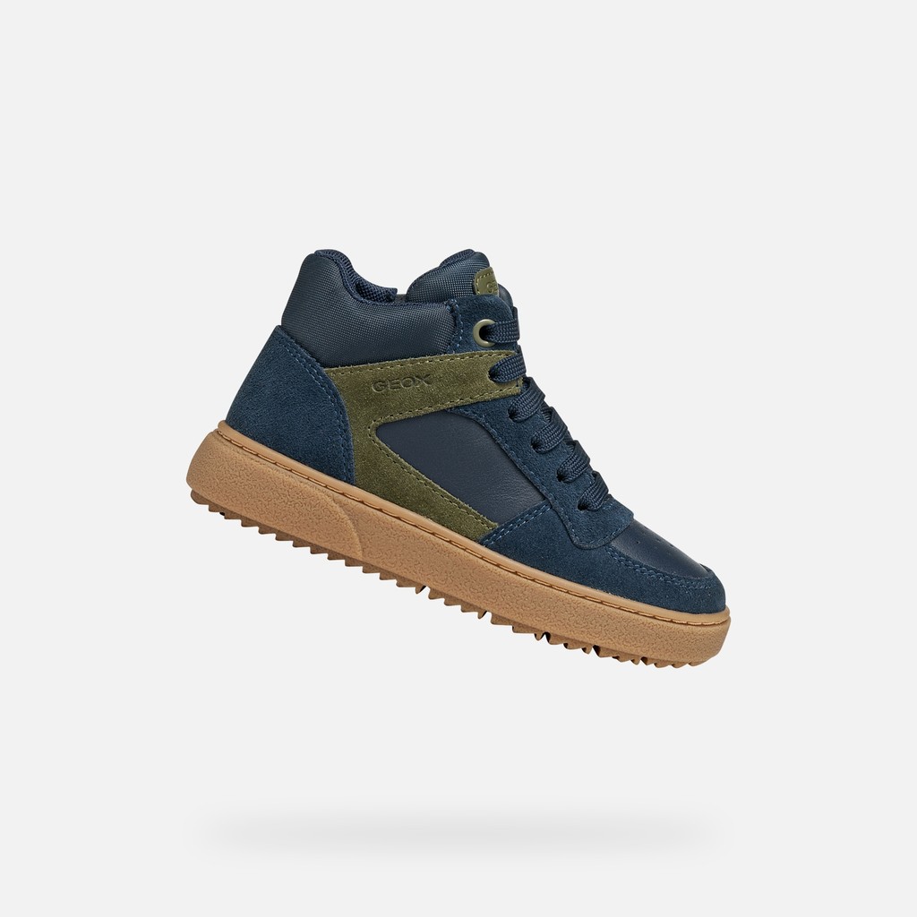Sneakers alte THELEVEN BAMBINO Blu navy/Verde militare - image number 0 | GEOX