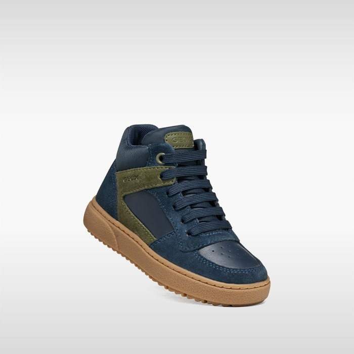 Sneakers alte THELEVEN BAMBINO Blu navy/Verde militare | GEOX