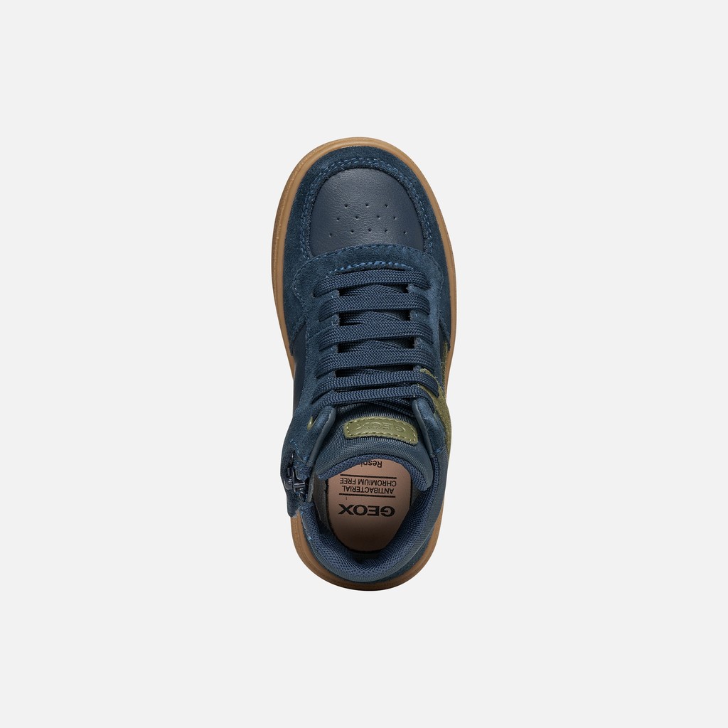 Sneakers alte THELEVEN BAMBINO Blu navy/Verde militare - image number 5 | GEOX
