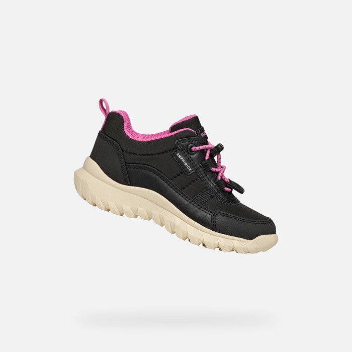 Waterproof trainers SIMBYOS ABX JUNIOR Black/Fuchsia | GEOX