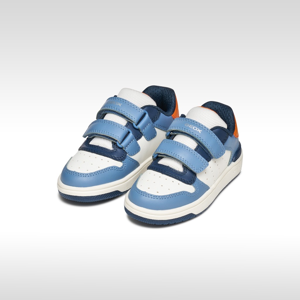 Sneakers with straps WASHIBA JUNIOR White/Light Avio - image number 1 | GEOX