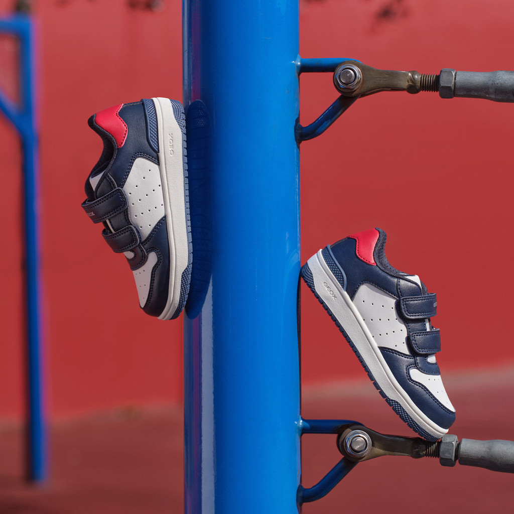 Sneakers with straps WASHIBA JUNIOR Navy/White - image number 7 | GEOX