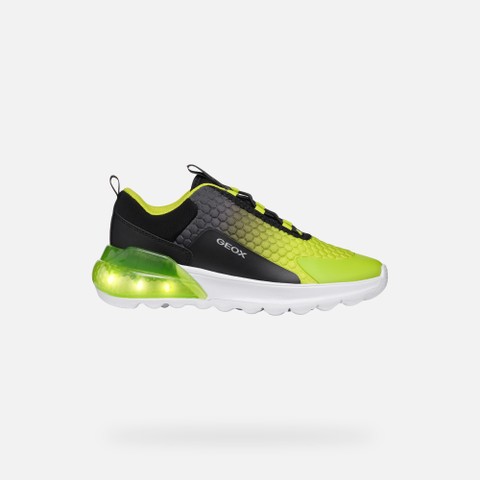 Low top sneakers ACTIVART ILLUMINUS JUNIOR Black/Lime - image number 1 | GEOX