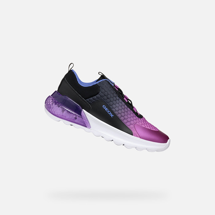 Low top sneakers ACTIVART ILLUMINUS JUNIOR Black/Purple | GEOX