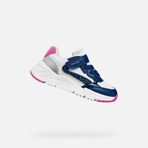 Sneakers basse LOFTUS BAMBINA Bianco/Royal blu scuro | GEOX