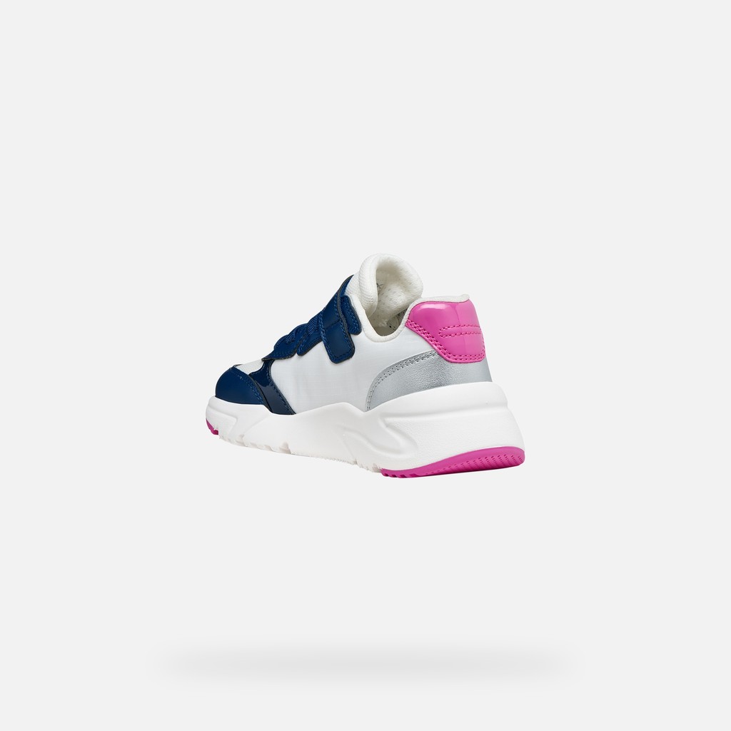 Sneakers basse LOFTUS BAMBINA Bianco/Royal blu scuro - image number 3 | GEOX