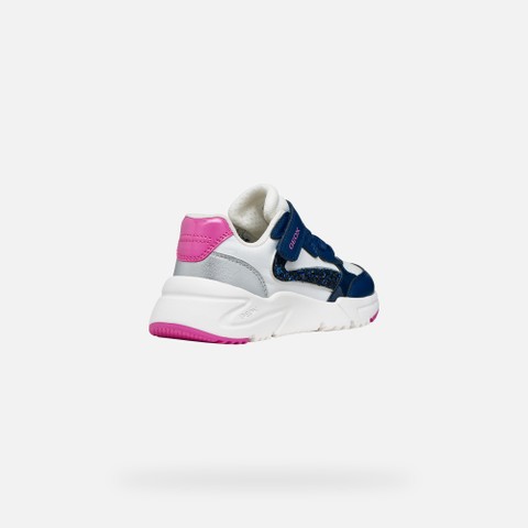 Sneakers basse LOFTUS BAMBINA Bianco/Royal blu scuro - image number 4 | GEOX