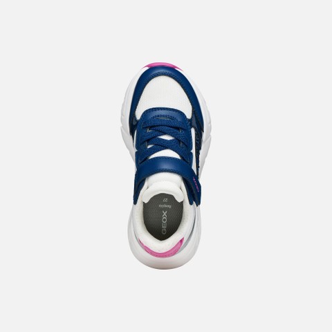 Sneakers basse LOFTUS BAMBINA Bianco/Royal blu scuro - image number 5 | GEOX