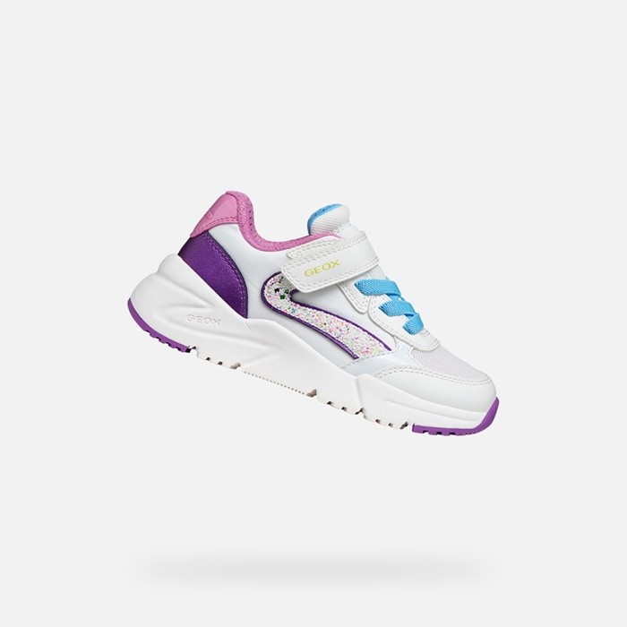 Niedrige Sneakers LOFTUS MÄDCHEN Weiß/Dunkelviolett | GEOX