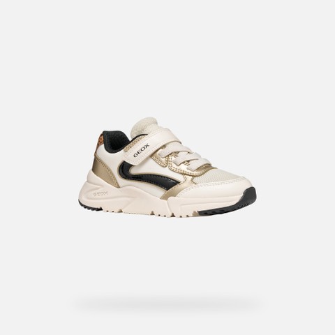 Velcro shoes LOFTUS GIRL Light ivory/Platinum - image number 2 | GEOX