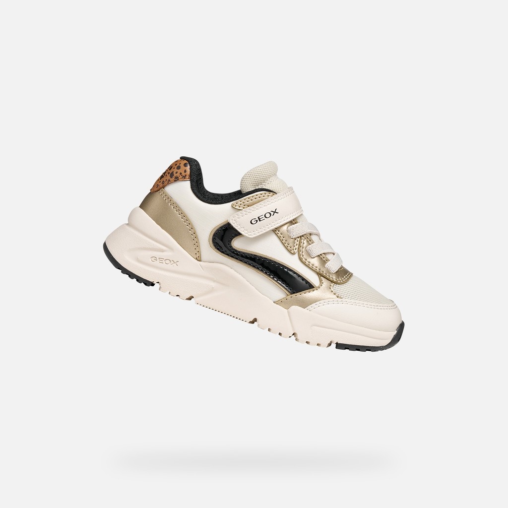 Velcro shoes LOFTUS GIRL Light ivory/Platinum - image number 0 | GEOX