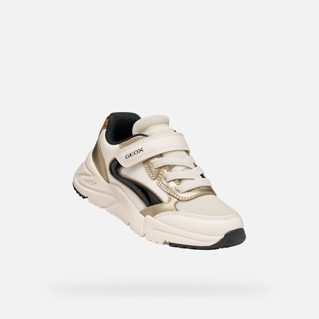 Velcro shoes LOFTUS GIRL Light ivory/Platinum - image number 4 | GEOX
