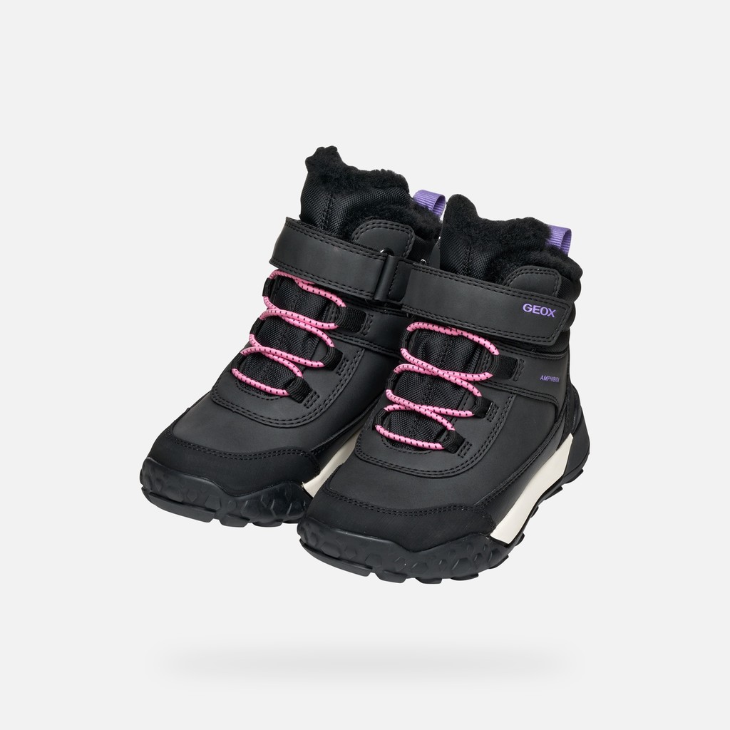 Winter boots TREKKYUP ABX JUNIOR Black/Lilac - image number 7 | GEOX