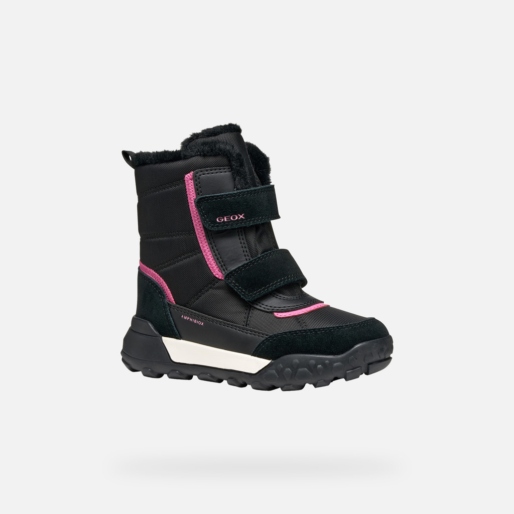 Waterproof ankle boots TREKKYUP ABX GIRL Black/Fuchsia - image number 2 | GEOX