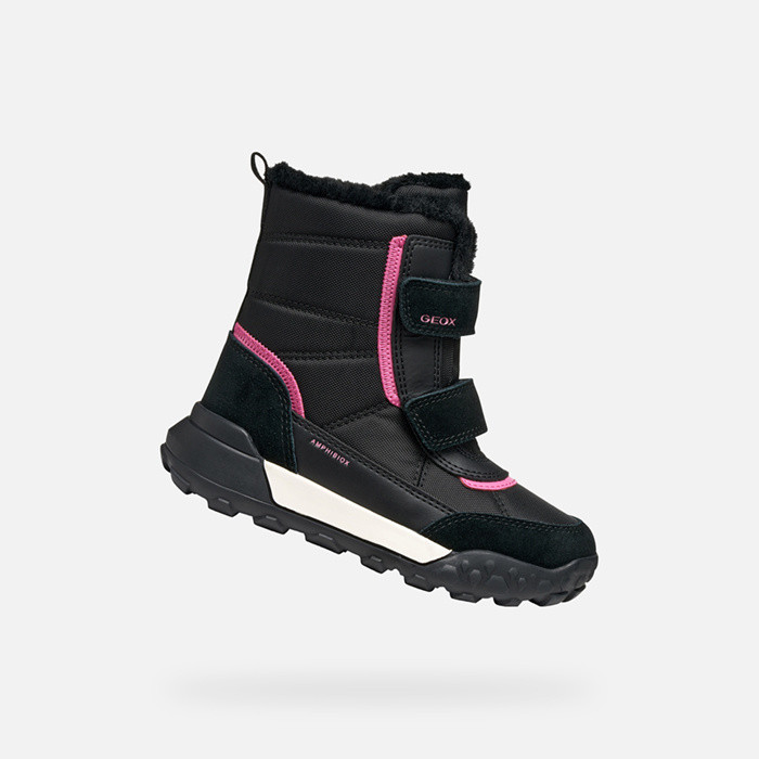 Waterproof ankle boots TREKKYUP ABX GIRL Black/Fuchsia | GEOX