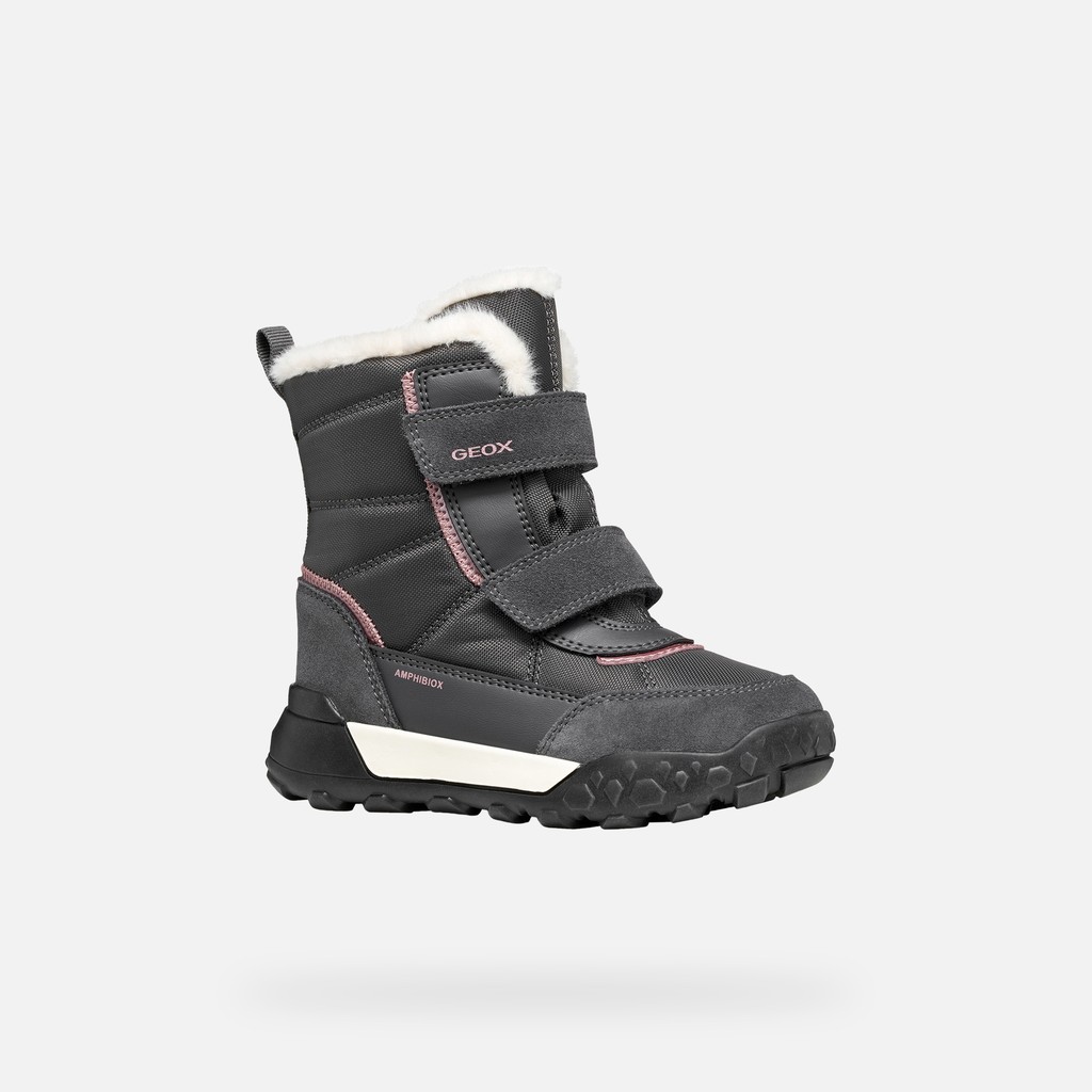 Waterproof ankle boots TREKKYUP ABX GIRL Dark Grey/Dark Pink - image number 2 | GEOX