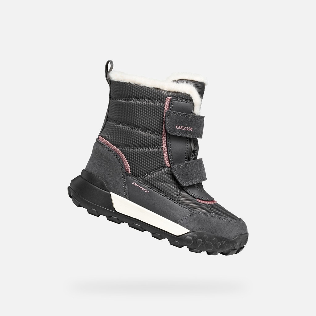 Waterproof ankle boots TREKKYUP ABX GIRL Dark Grey/Dark Pink - image number 0 | GEOX