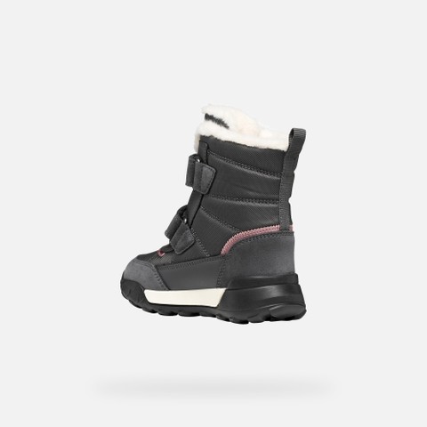 Waterproof ankle boots TREKKYUP ABX GIRL Dark Grey/Dark Pink - image number 3 | GEOX