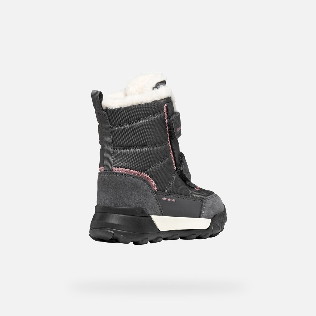 Waterproof ankle boots TREKKYUP ABX GIRL Dark Grey/Dark Pink - image number 4 | GEOX