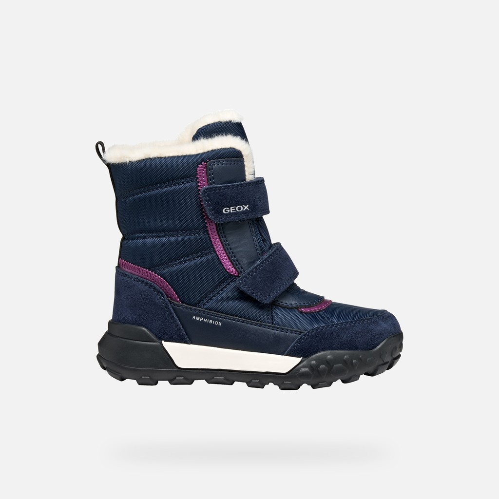 Waterproof ankle boots TREKKYUP ABX GIRL Navy/Purple - image number 1 | GEOX