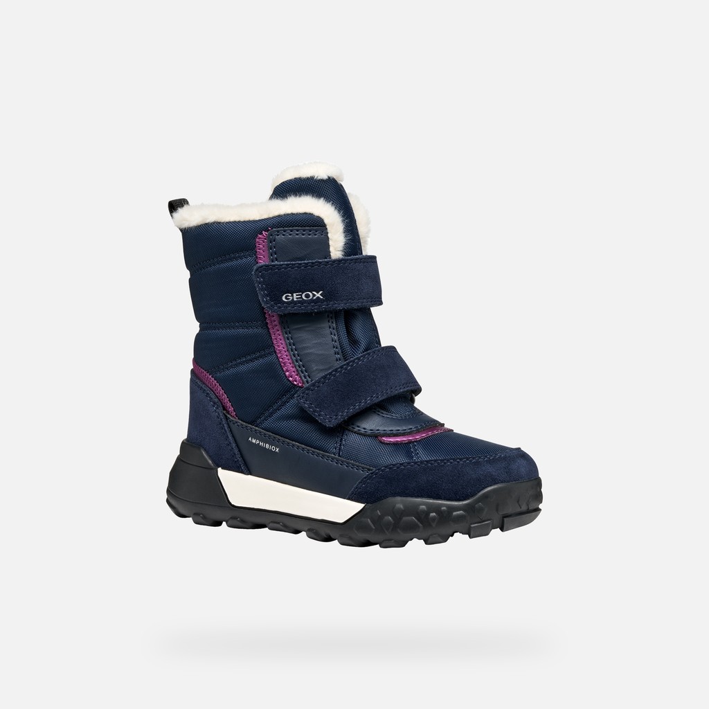 Waterproof ankle boots TREKKYUP ABX GIRL Navy/Purple - image number 2 | GEOX