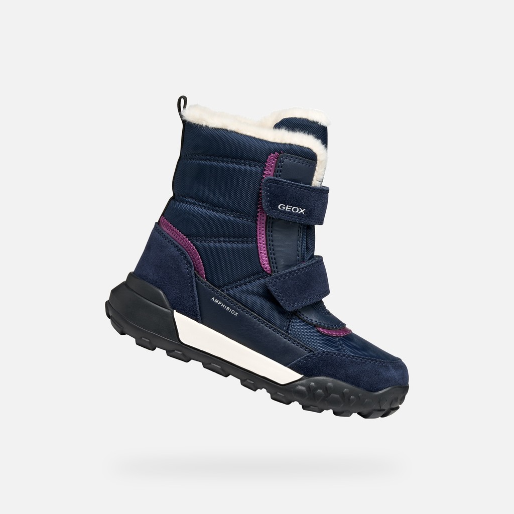 Waterproof ankle boots TREKKYUP ABX GIRL Navy/Purple - image number 0 | GEOX