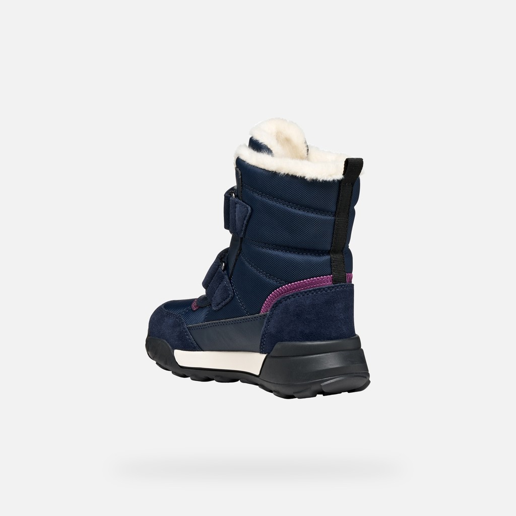 Waterproof ankle boots TREKKYUP ABX GIRL Navy/Purple - image number 3 | GEOX