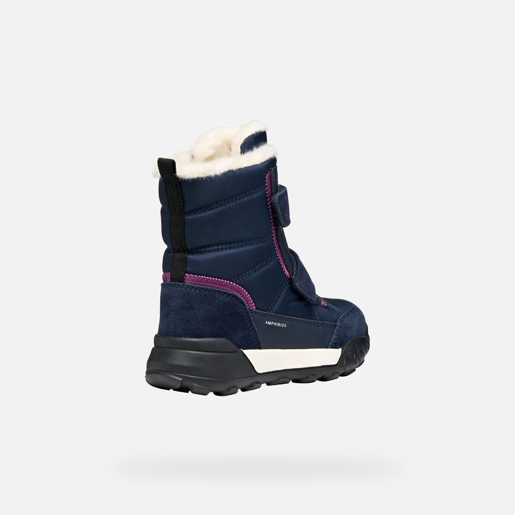 Waterproof ankle boots TREKKYUP ABX GIRL Navy/Purple - image number 4 | GEOX