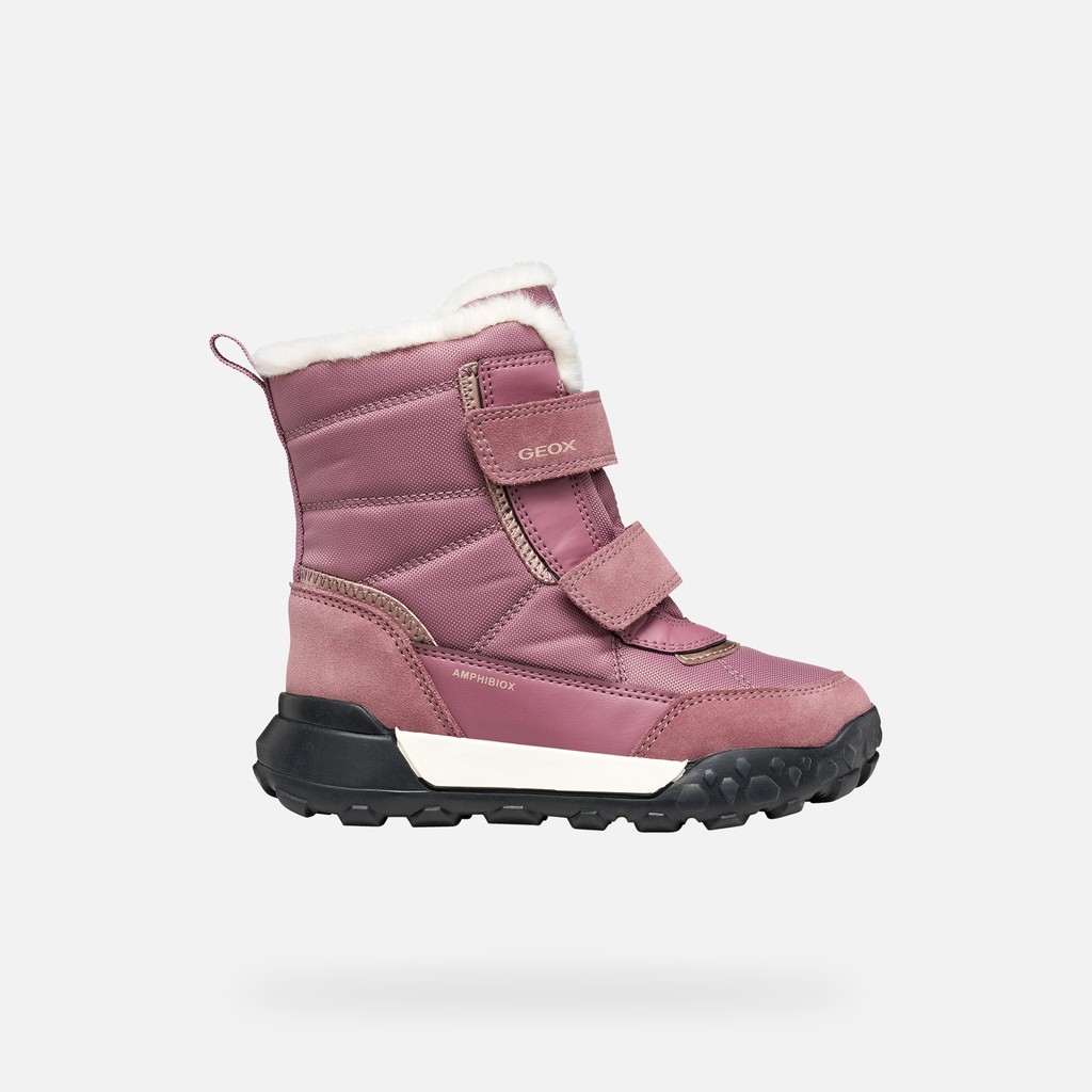 Waterproof ankle boots TREKKYUP ABX GIRL Dark Rose/Platinum - image number 1 | GEOX