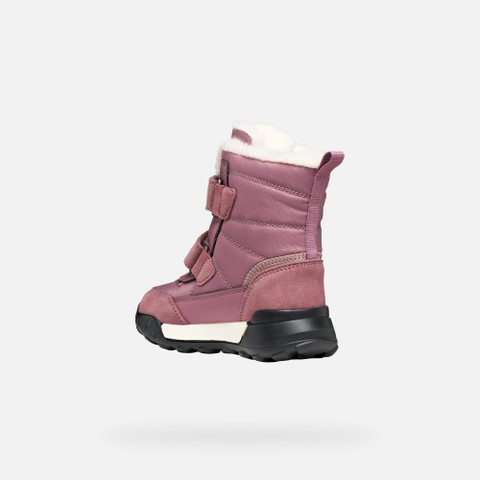 Waterproof ankle boots TREKKYUP ABX GIRL Dark Rose/Platinum - image number 3 | GEOX