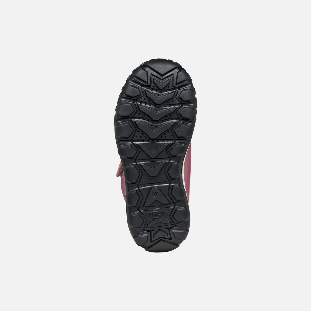 Waterproof ankle boots TREKKYUP ABX GIRL Dark Rose/Platinum - image number 6 | GEOX